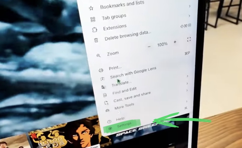 Click on the Settings.