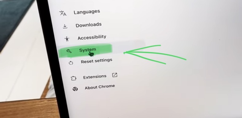 On the right side go to System.