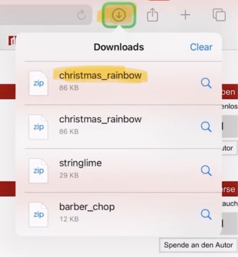 In the top right Safari shows the Downloads and click on your recent Font Download.