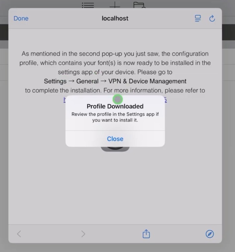 To activate the Font we also have to change some Profil Settings (VPN & Device Management).