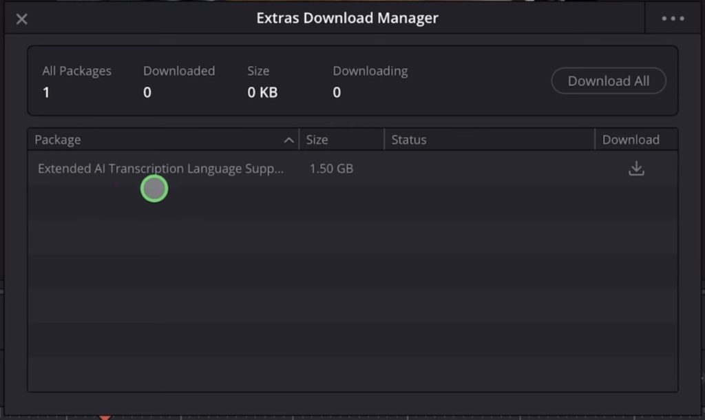 We also have the Extras Download Manager on the iPad with currently one Package to download "Extended AI Transcription Language Support".