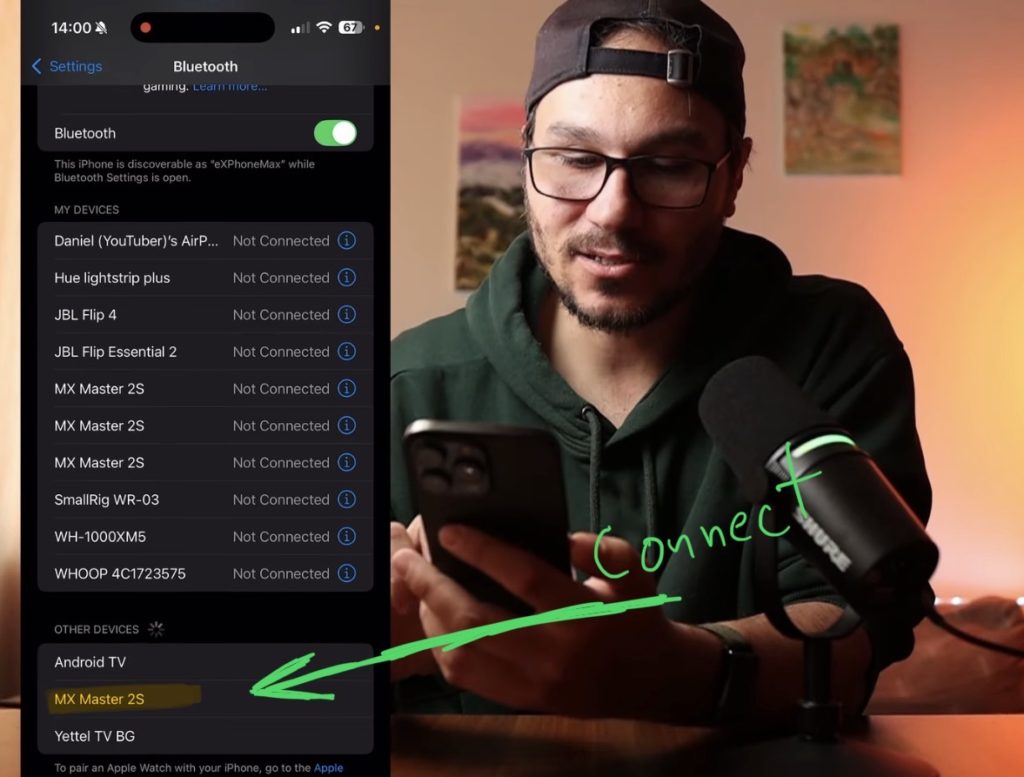 First make sure your bluetooth mouse is connected and paired via the bluetooth settings of your iPhone.