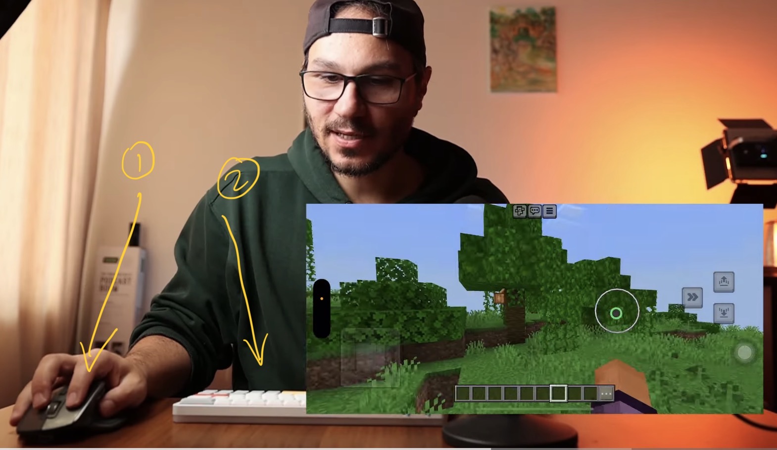 You can connect a Bluetooth Keyboard and together with the Pointer (mouse) of the bluetooth mouse you can play games like Minecraft on the iPhone.