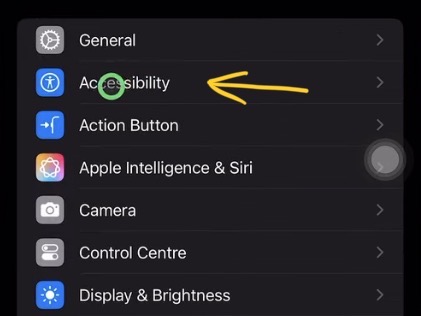 Step 1: Open the iPhone Settings and go to “Accessibility”.
