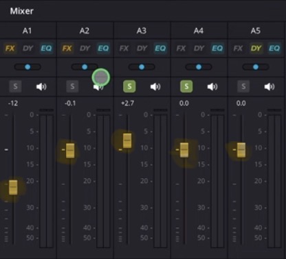 Basic idea of the Audio Mixer is that you can individually change the volume of each Audio Track like in a real Mixer.