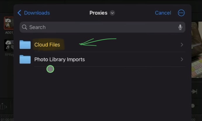 The BM Cloud Project created Folders for this project. (You can choose the location of these folders when you create a new Cloud Project.) I go to Cloud Files.