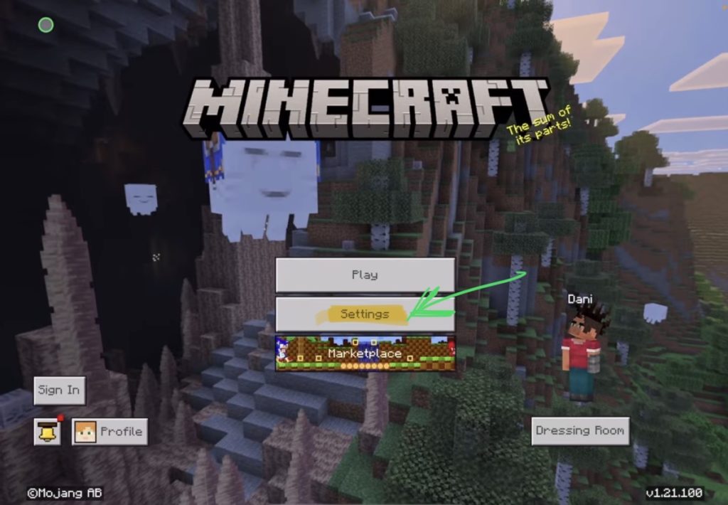 Close your active world back to the main menu and open the settings.
