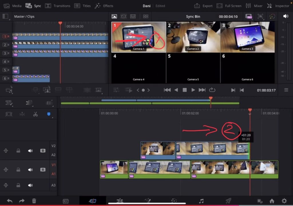 Dragging a clip with the mouse or Apple pencil to set its length before releasing it.