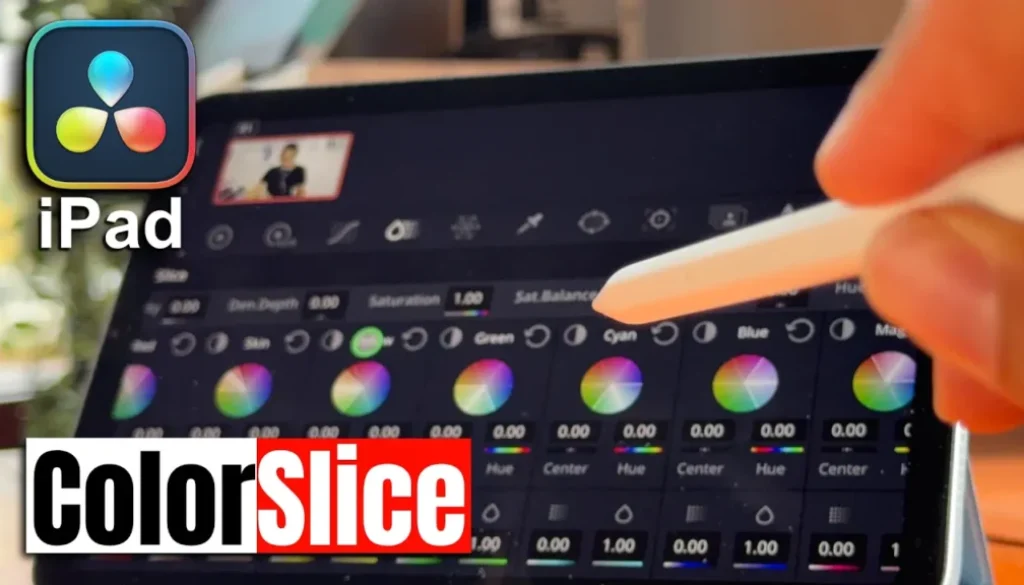 ColorSlice Six Vector Palette on DaVinci Resolve iPad