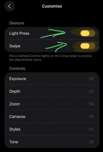 Schalte alle einzelnen Optionen aus.
