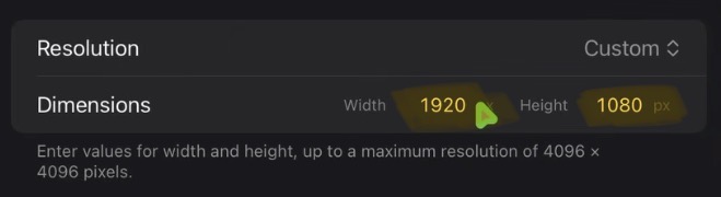 Wenn du eine Custom Resolution verwendest, kannst du sie hier ändern.