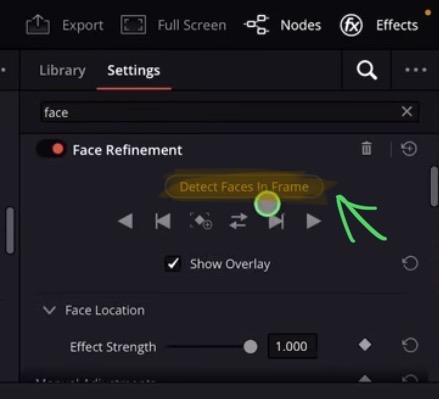 Klicke auf "Detect Faces in Frame".
