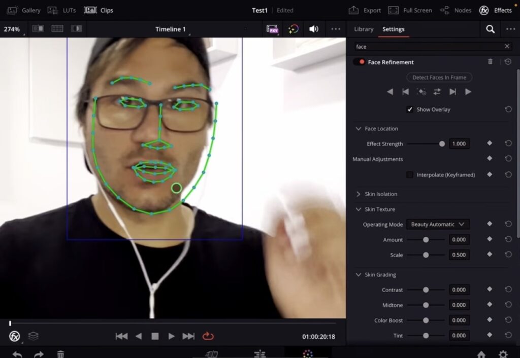 Verwende Shift + F um die Maskenüberlagerung ein- und auszublenden.
