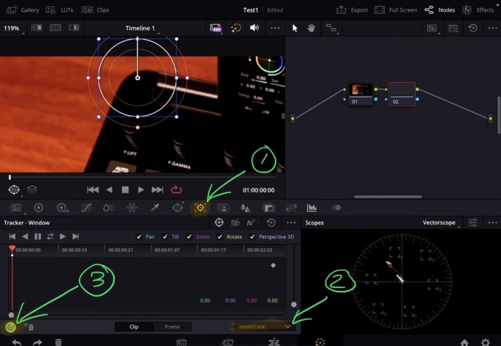 Set a tracking point with IntelliTrack.