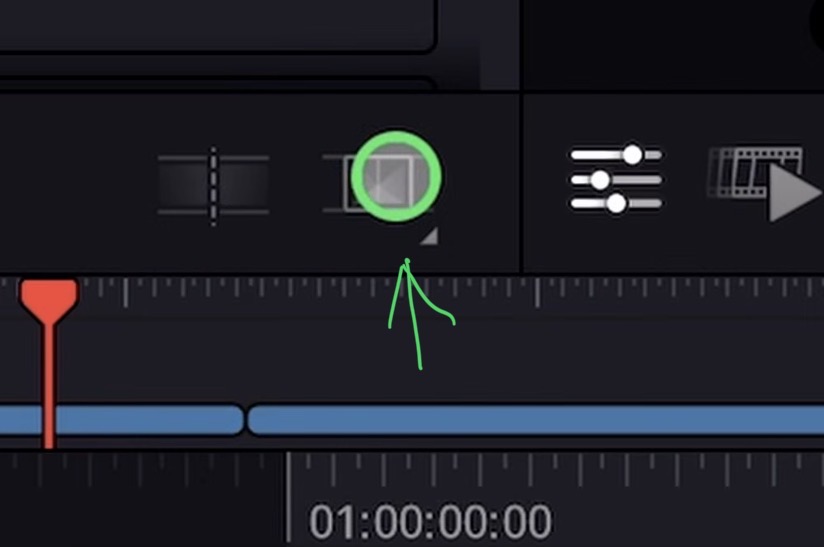 Now you can use the transition icon in the toolbar and wherever your smart insert point is, it will place the default transition.