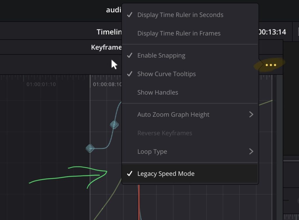 Tap the three dots at the top of the Curve Editor and switch to Legacy Speed Mode.