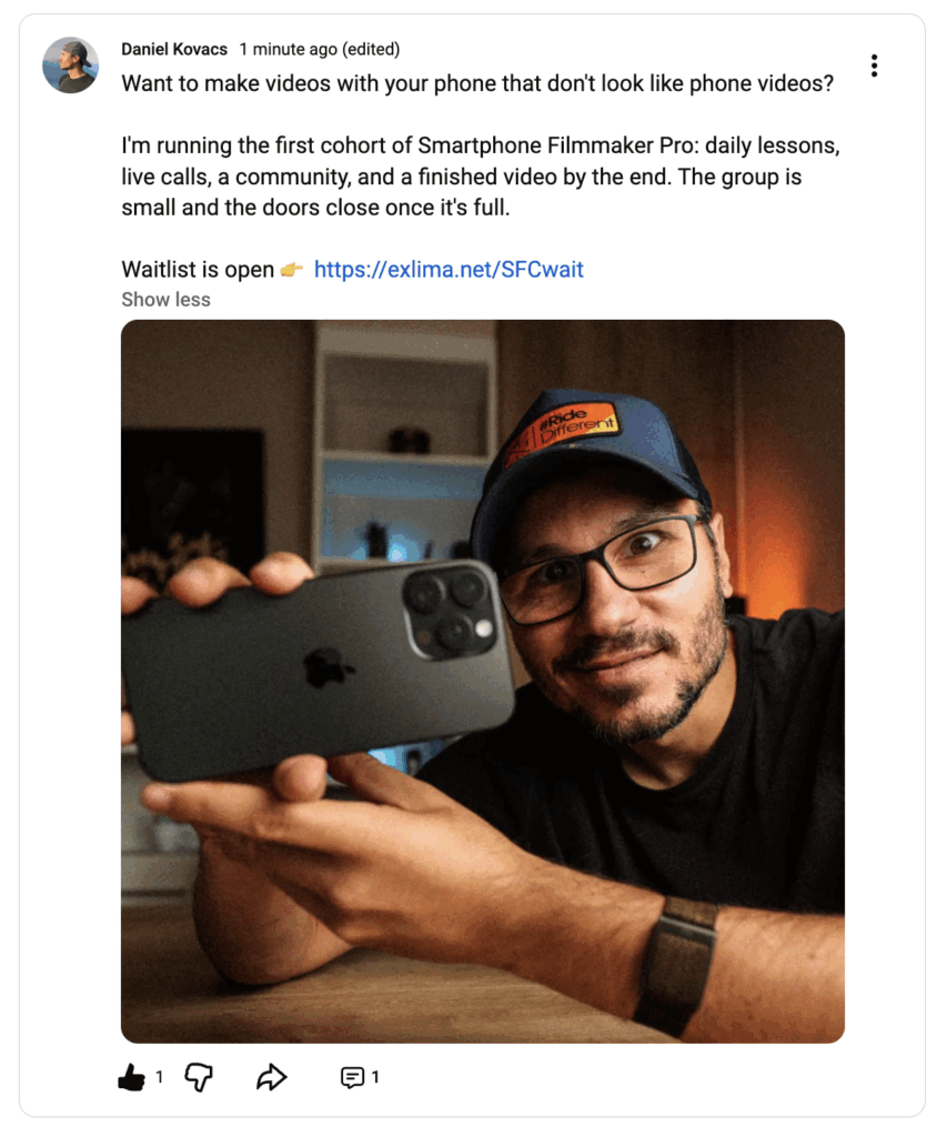 Waitinglist YouTube Post