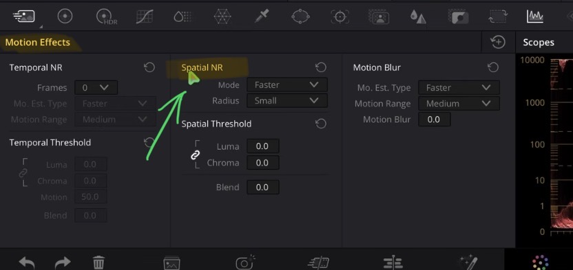 In Motion Effects you find Spatial NR. Change the Mode from Faster to UltraNR. This is the AI UltraNR mode that got the quality improvement.