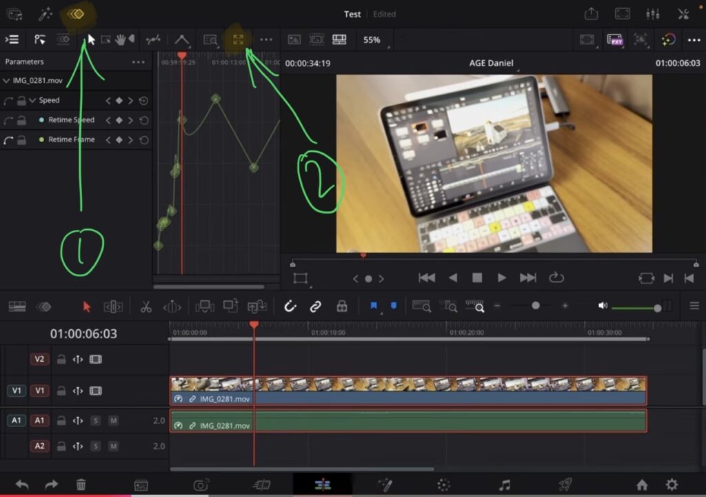 In the Edit Page you can pop out the Keyframe Editor with the button on top of the menu.