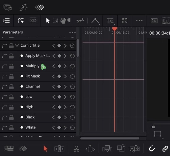 Scroll down below Transform and you see all the Fusion parameters of that title, ready for keyframes.