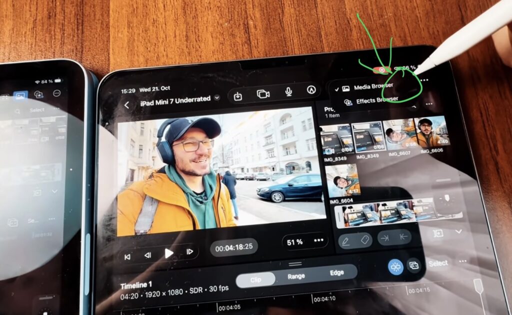 On the iPad Pro (iPadOS 27) the icons are hidden behind a small button.